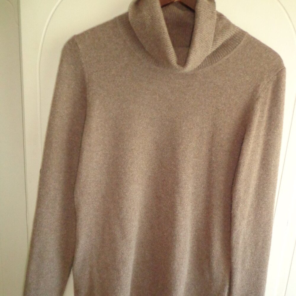 NWT Lauren Hansen Cashmere Turtleneck Sweater S Brown